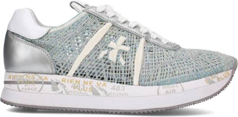 Premiata Grijs Groen Gehaakte Sneakers Multicolor Dames