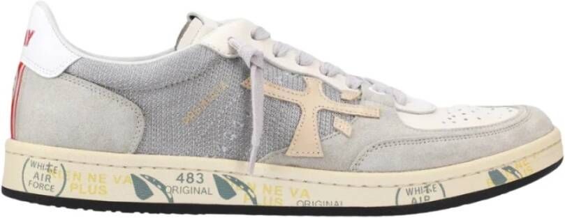 Premiata Grijze Leren en Suède Sneakers Multicolor Heren