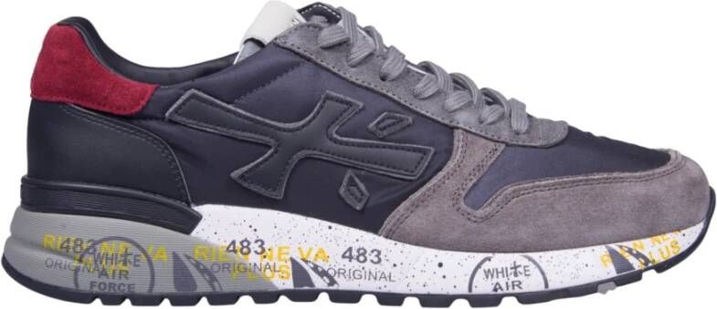 Premiata Zwarte Sneakers met Leren Voering en Rubberen Zool Black Heren