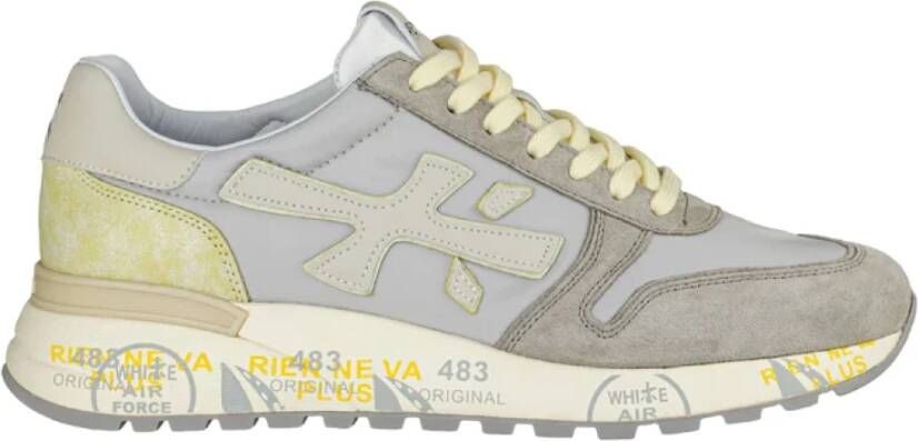 Premiata Grijze Mick Sneakers met Gouden Details Gray Heren