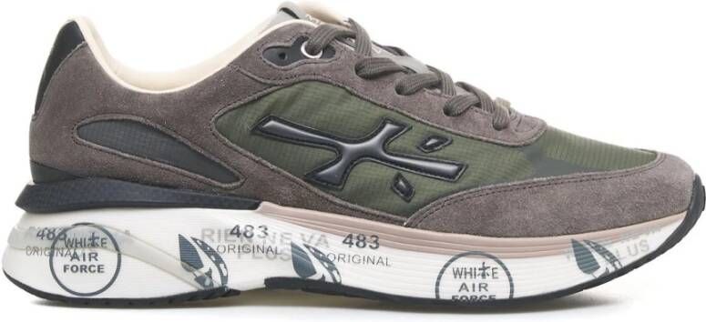 Premiata Grijze Lage Sneakers Militair Groen Suède Gray Heren