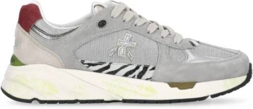 Premiata Grijze Sneakers met Animalier Inzetstukken Gray Dames