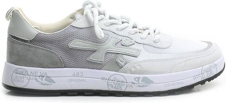 Premiata Grijze Sneakers met Logodetail Gray Heren