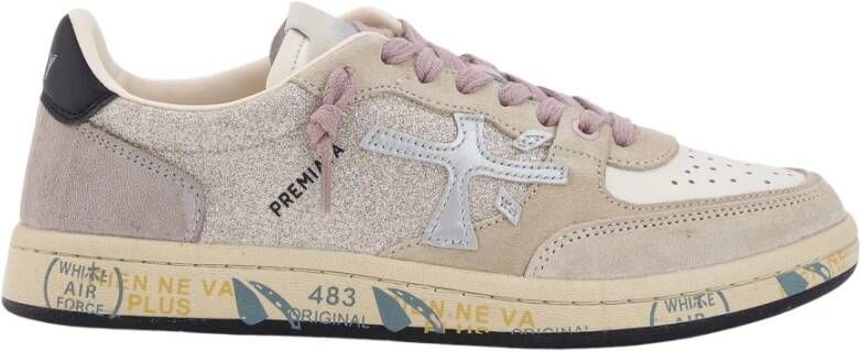 Premiata Grijze Sneakers met Zilveren Details Gray Dames