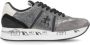 Premiata Grijze Witte Leren Tech Fabric Sneakers Gray Dames - Thumbnail 1