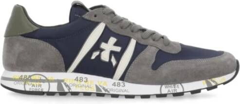 Premiata Grijze Witte Suède Sneakers Gray Heren