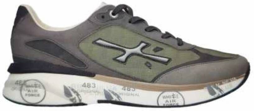 Premiata Groen Nylon Grijs Suède Sneakers Gray Heren