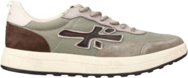 Premiata Groene en bruine lage sneakers Gray Heren