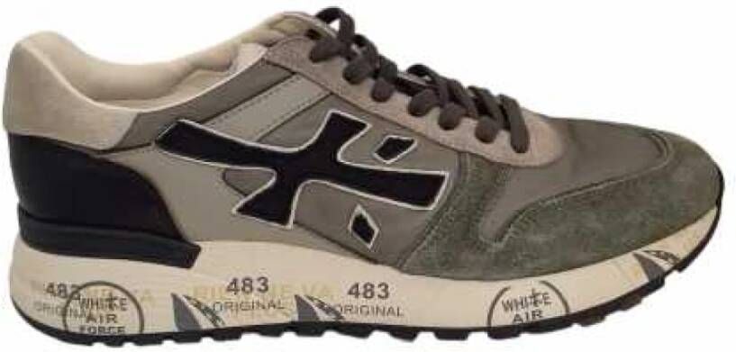 Premiata Groene Nylon Suède Mick Sneakers Gray Heren