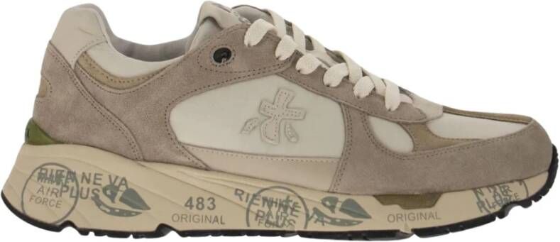 Premiata Crème Sneakers met Suède Details Beige Heren