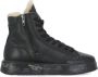 Premiata Hoge Top Leren Sneakers Zwart Wit Black Dames - Thumbnail 1