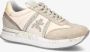 Premiata Kwaliteitssneaker met unieke leder- en stoffenmix Beige Dames - Thumbnail 1