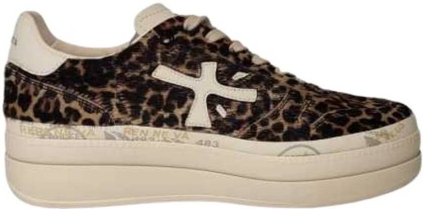 Premiata Leopard Print Platform Sneakers Multicolor Dames