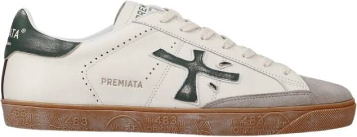 Premiata Leren en suède sneakers Beige Heren