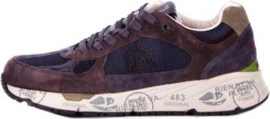 Premiata Logo Sneakers Suède Rubberen Zool Brown Heren