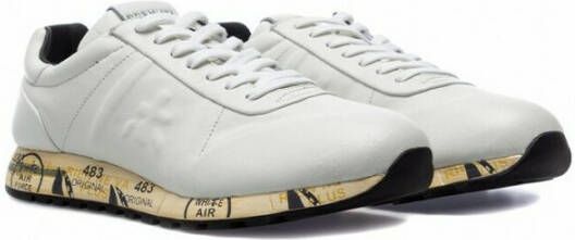 Premiata Witte Leren Sneakers met 2 5 cm Hak White Heren