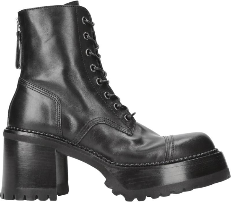 Premiata Moderne kalfsleren booties met ritssluiting Black Dames