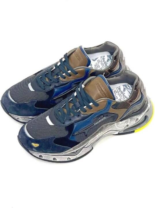 Premiata Moderne suède en canvas sneakers Blue Heren