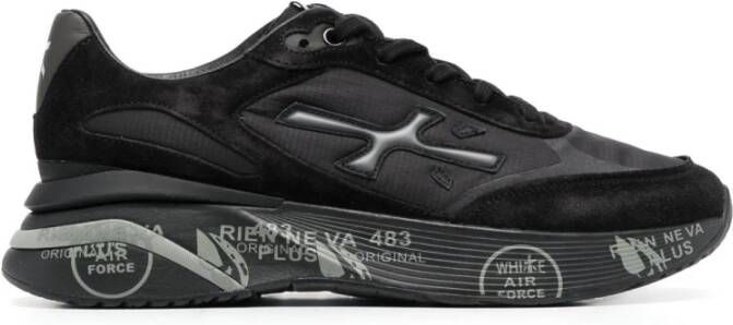 Premiata Nylon en Suède Sneakers Black Heren