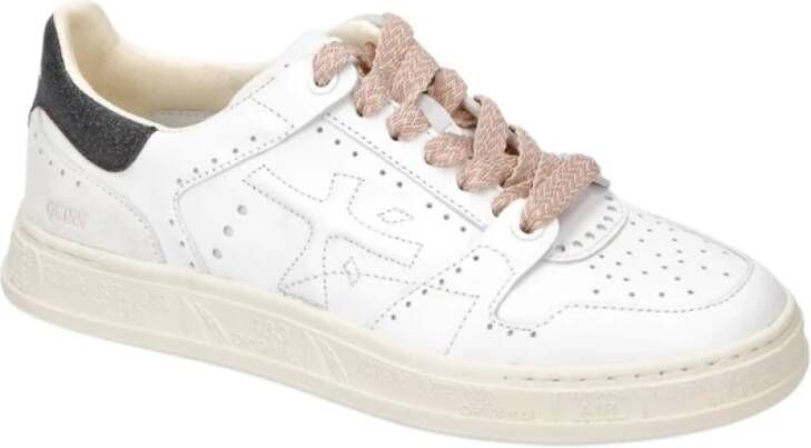 Premiata Logo Sneakers met Suède Bovenwerk en Rubberen Zool White Dames