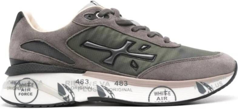 Premiata Sneaker van Suède en Nylon Groen Grijs Gray Heren