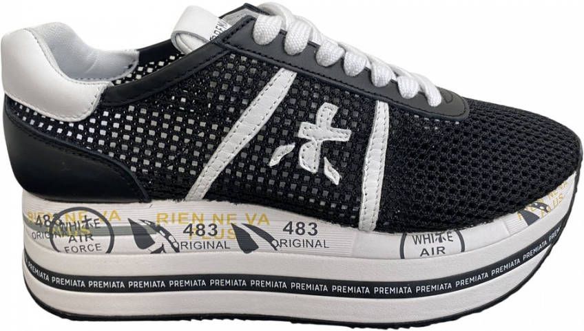 Premiata Beth sneakers met plateauzool Zwart - Foto 2