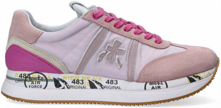 Premiata Geveterde sneakers voor casual glam look Pink Dames