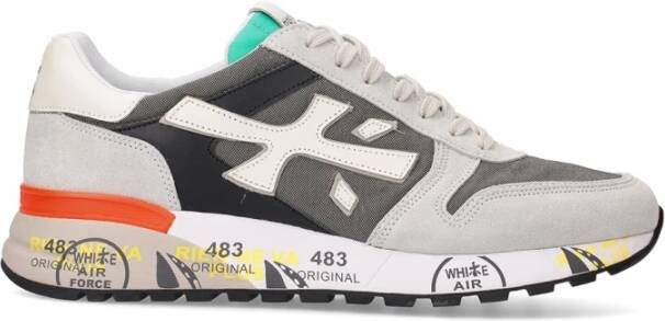 Premiata Mick 6166 Sneakers in Donkergrijs met Kleurrijk Detail Gray Heren