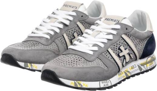 Premiata Eric 6141 Retro-geïnspireerde herenleren sneakers Gray Heren