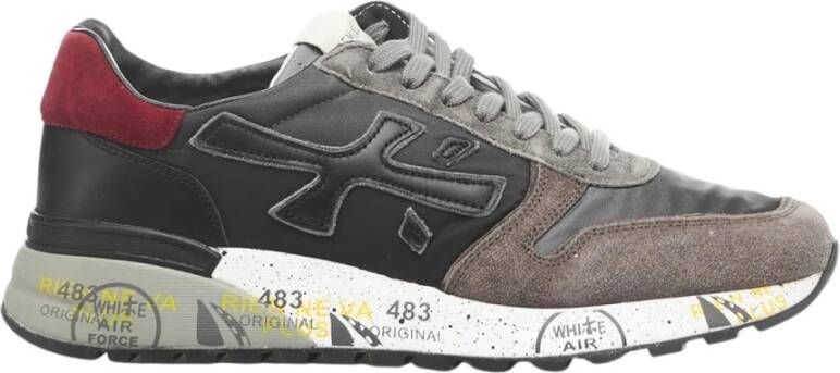 Premiata Zwarte Sneakers met Leren Voering en Rubberen Zool Zwart Heren