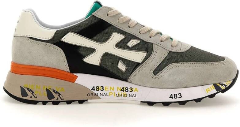 Premiata Mick 6166 Sneakers in Donkergrijs met Kleurrijk Detail Gray Heren