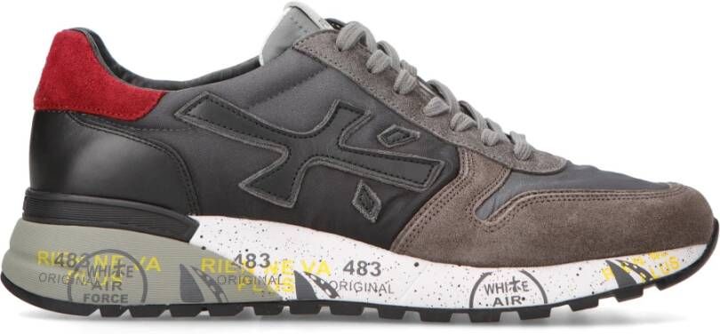 Premiata Zwarte Sneakers met Leren Voering en Rubberen Zool Zwart Heren