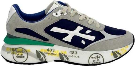 Premiata Moerun Herensneaker Blauw Groen Multicolor Heren