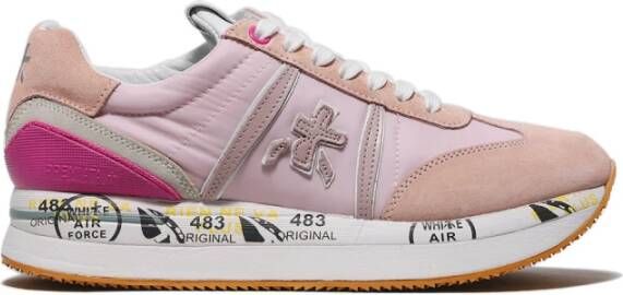 Premiata Geveterde sneakers voor casual glam look Pink Dames