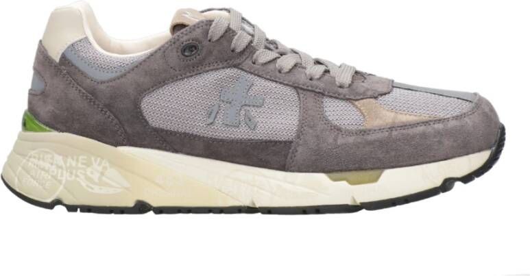 Premiata Sneakers van suède met technische stofinzetten Gray Heren