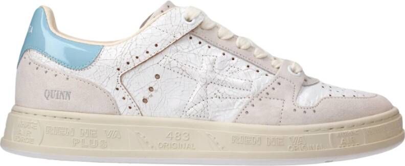 Premiata Contrasterende Hiel Sneakers met Logo Details White Dames