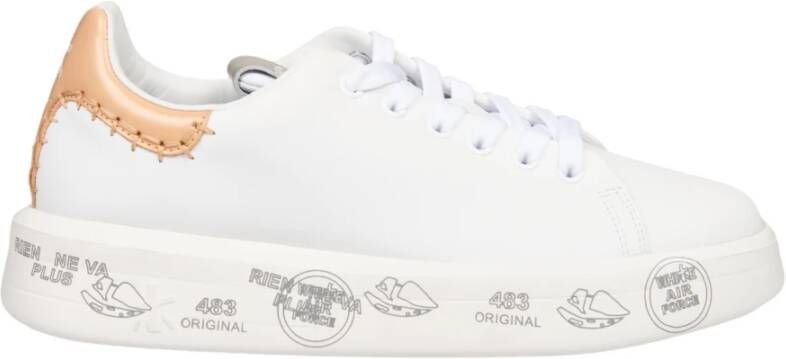 Premiata Witte leren sneakers met logozool White Dames