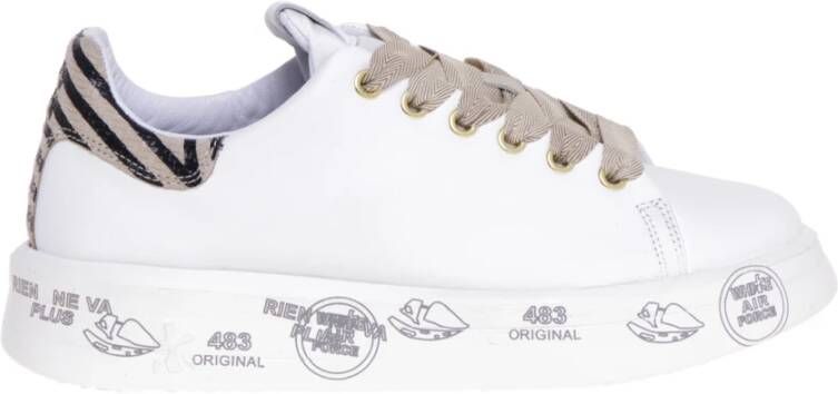 Premiata Stijlvolle Sneakers met Unieke Mix van Materialen White Dames