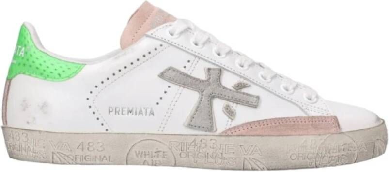 Premiata Grijze Suède Veterschoenen White Dames