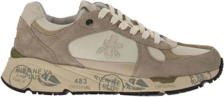 Premiata Crème Sneakers met Suède Details Beige Heren