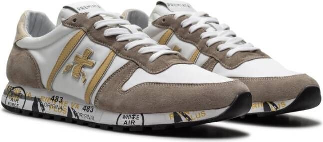 Premiata Witte Leren Sneakers met 3cm Hak White Heren