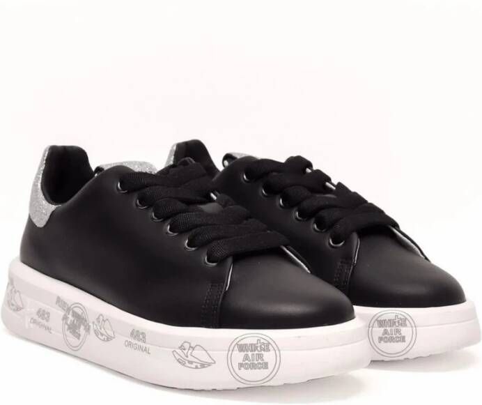 Premiata Glitter Zwart Zilver Donna Belle Sneakers Black Dames