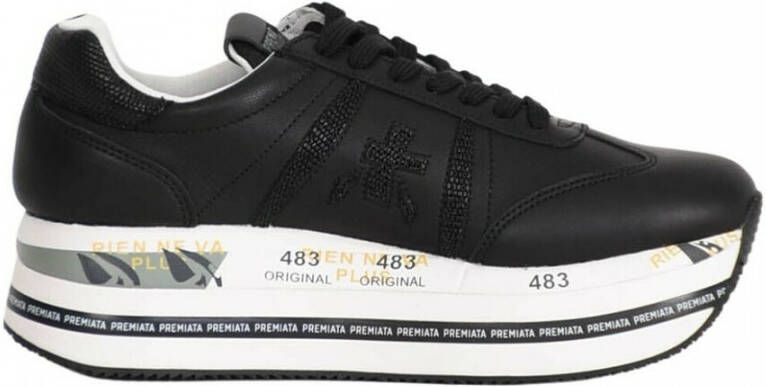 Premiata Zwarte Platform Sneakers voor Dames met Gratis Verzending Black Dames