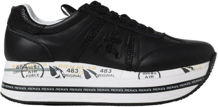 Premiata Zwarte Platform Sneakers voor Dames met Gratis Verzending Zwart Dames