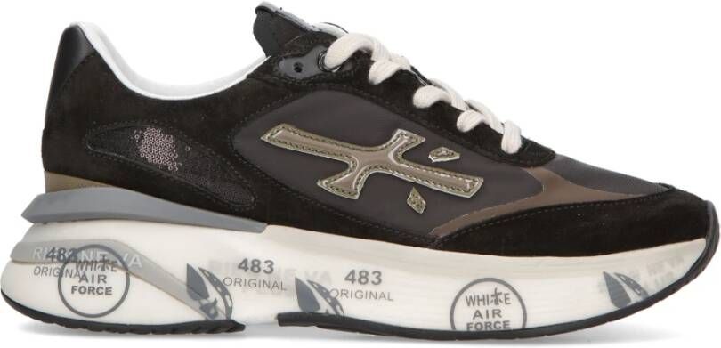 Premiata Stijlvolle Dames Suède enylon Sneakers Black Dames