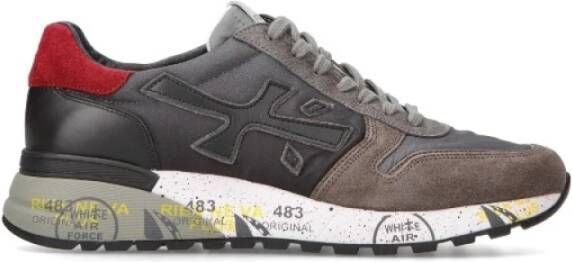 Premiata Zwarte Sneakers met Leren Voering en Rubberen Zool Black Heren