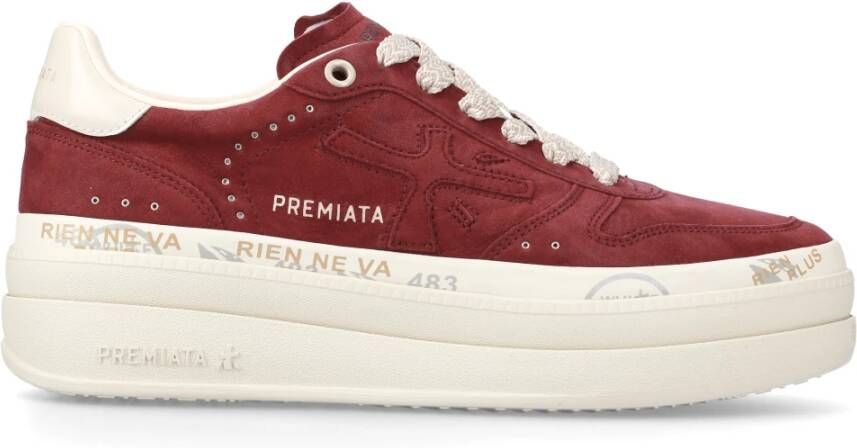 Premiata Stijlvolle Platform Sneakers voor Vrouwen Red Dames