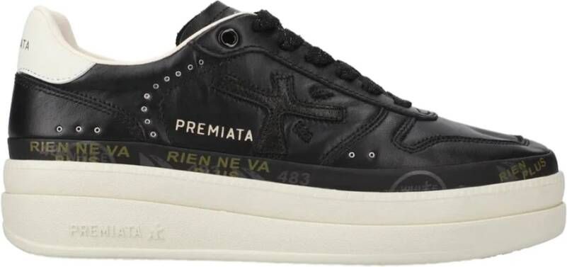 Premiata Zwarte Sneakers Micol Model Leren Samenstelling Black Dames