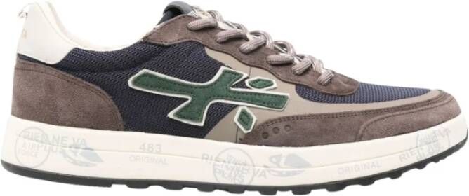 Premiata Suède Leren Sneakers in Bruin Grijs Multicolor Heren