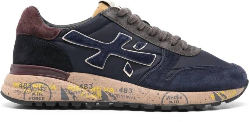 Premiata Suede sneakers met 4 cm zool Blue Heren